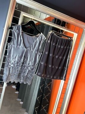 🏁 NEW Carole Little Archival 2-Pc Skirt & V-Neck Top Set • Size 8/10 • Pristine